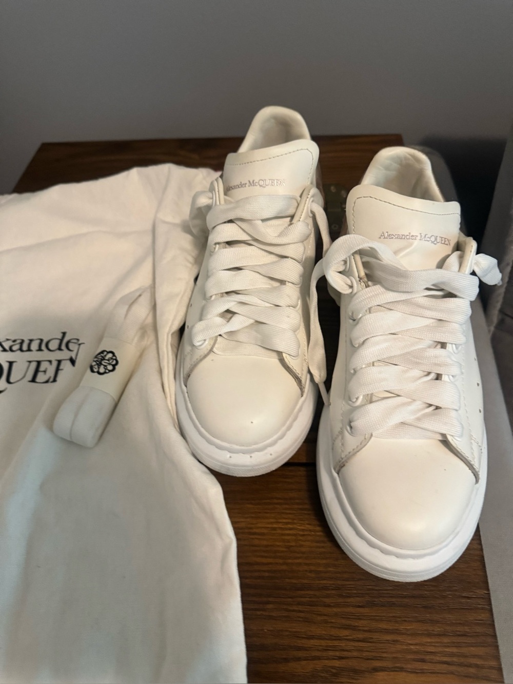 Alexander McQueen White Leather Oversized Sneakers